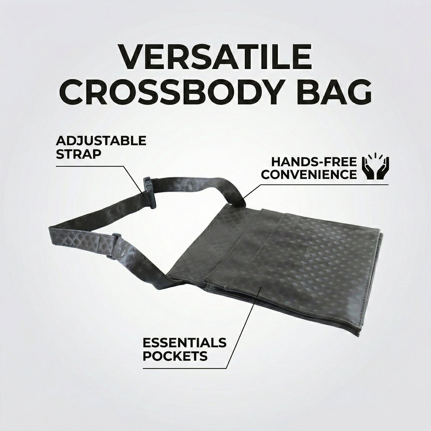 Mens  Womens Quilted Crossbody Sling Bag With Adjustable Strap (1 Pc)