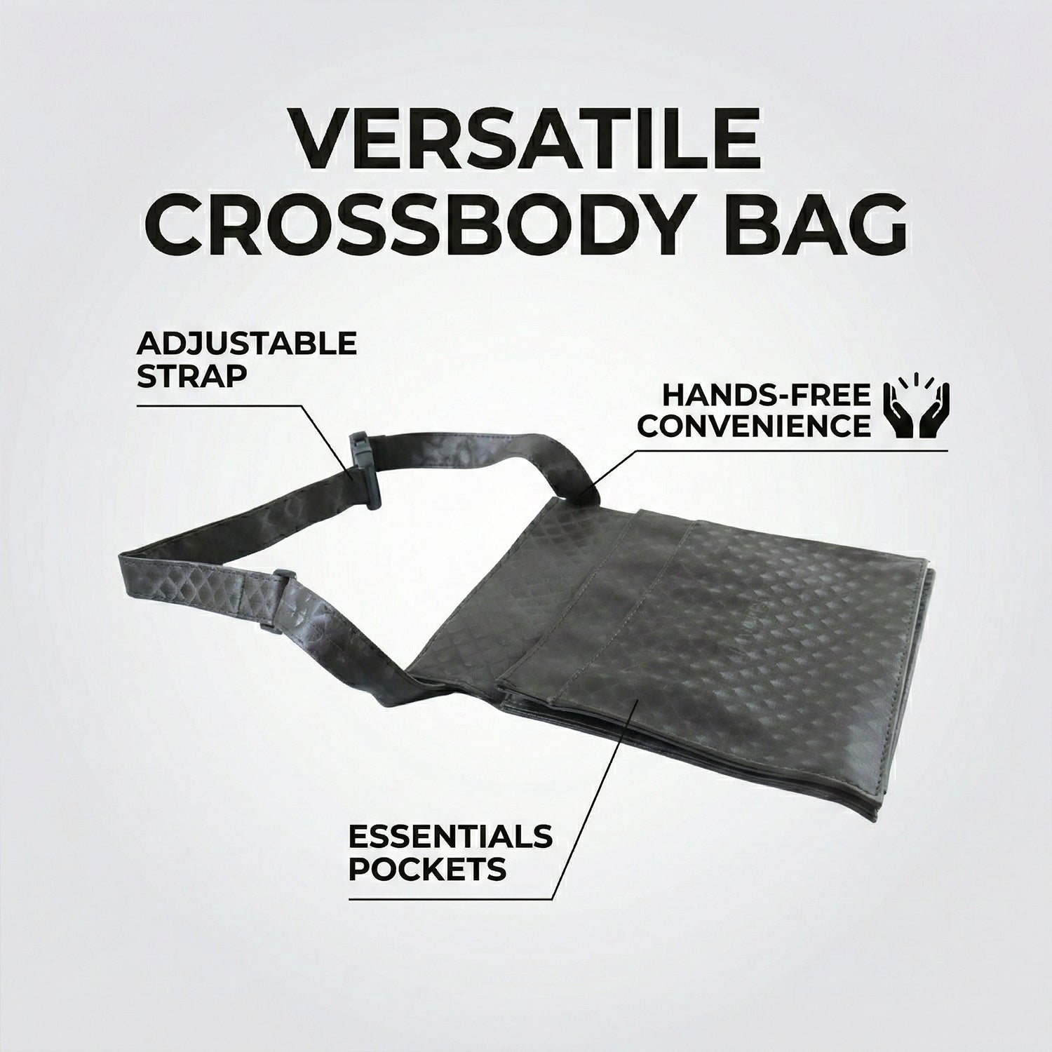 Mens  Womens Quilted Crossbody Sling Bag With Adjustable Strap (1 Pc)