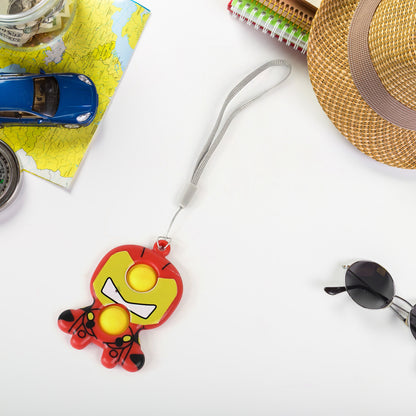 Creative Cartoon Superhero Style Mini Push Pop Bubble Keychain (1 Pc)