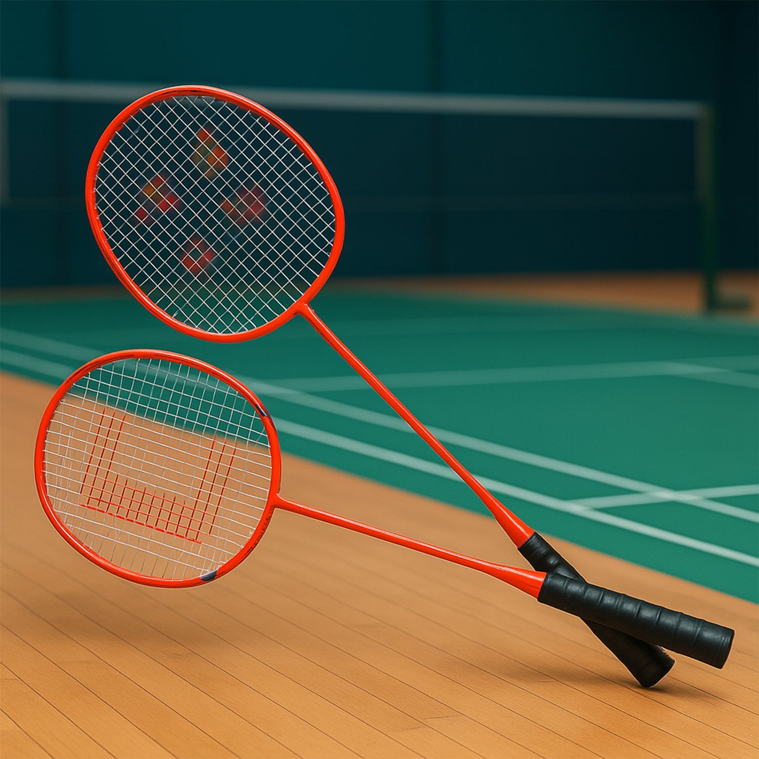 2 Pc Lightweight Kids Badminton Racket Set With Carry Bag