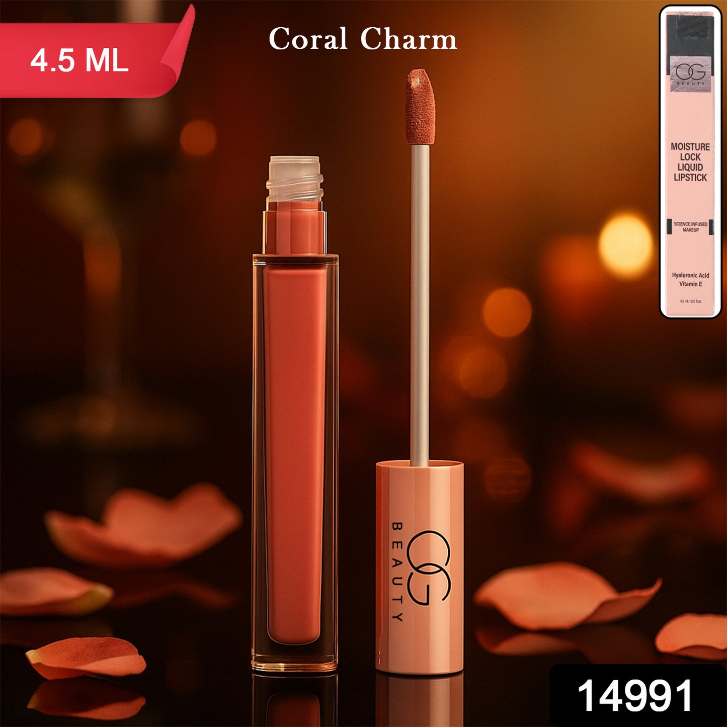 Og Beauty Coral Charm Moisture Lock Liquid Lipstick (4.5 Ml  1 Pc)
