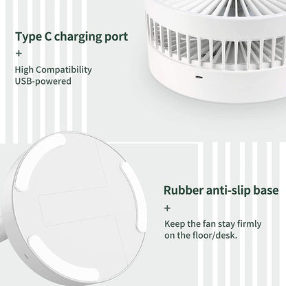 7206 Telescopic Electric Desktop Fan Height Adjustable Foldable  Portable For Travelcarry  Silent Table Top Personal Fan For Bedside Office Table (Battery Not Include)