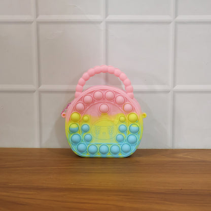Rainbow Round Silicone Pop It Coin Purse (1 Pc)