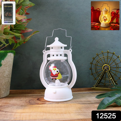 Mini Led Decorative Lantern With Santa Figurine  Handle (1 Pc)