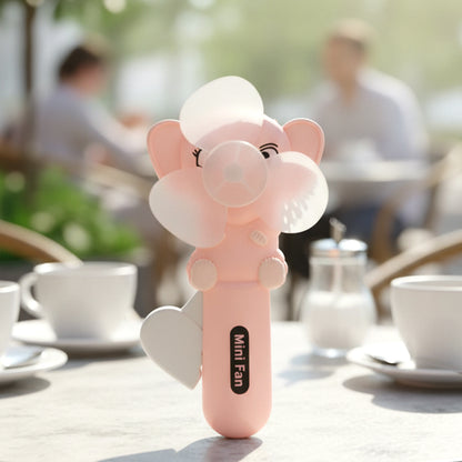 Hand Press Mini Portable Cartoon Fan Toy (1 Pc Mix Color  Design)