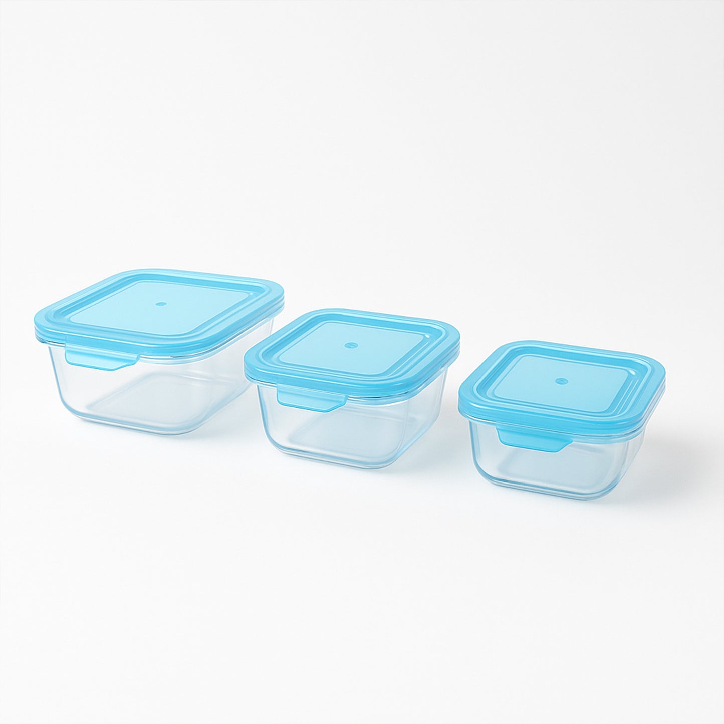 Premium Quality 3-piece Square Glass Food Storage Container  Bowl Set