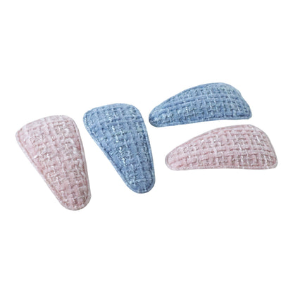 Textured Fabric Snap Hair Clips Set (4 Pc)