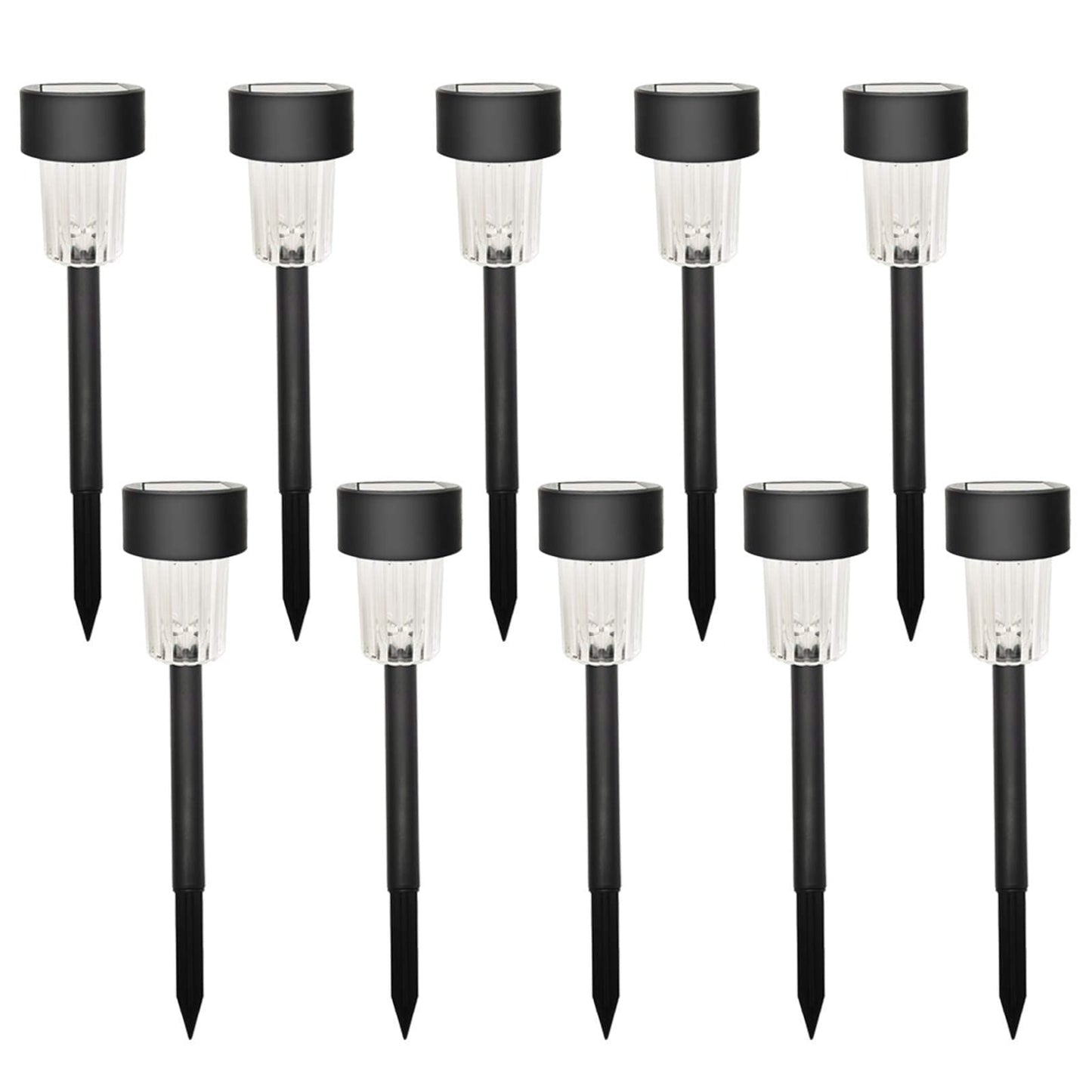 Solar Powered Garden Pathway Lights (10 Pc  Set)