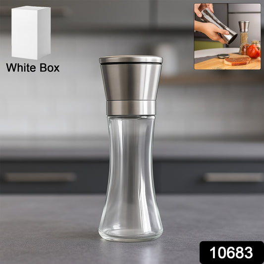 Premium Stainless Steel  Glass Manual Spice Grinder (1 Pc)