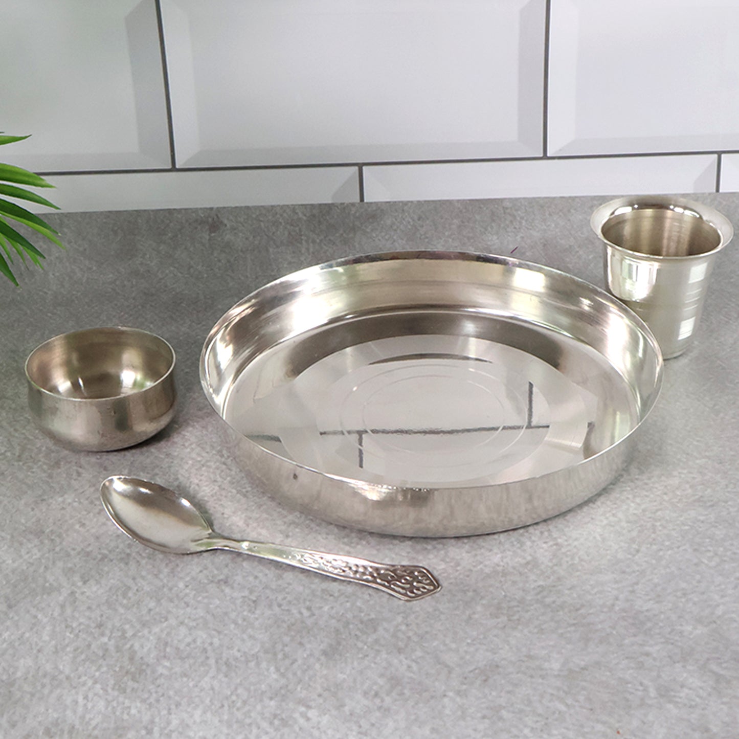 Stainless Steel Pooja Thali - (Set)