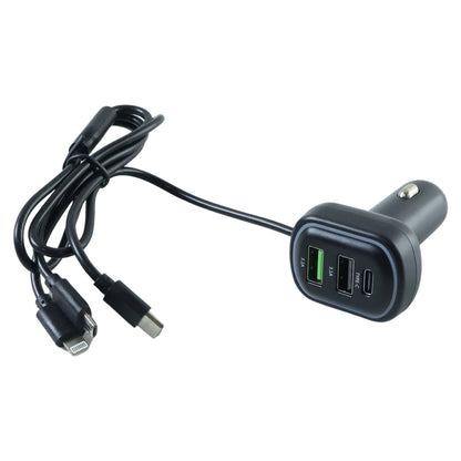 Rgb Breathing Light Multi Port Car Usb Charger (1 Set 62 Cm)