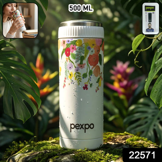 Pexpo Crypto Art Hot  Cold Vacuum Insulated Stainless Steel Water Bottle 500 Ml