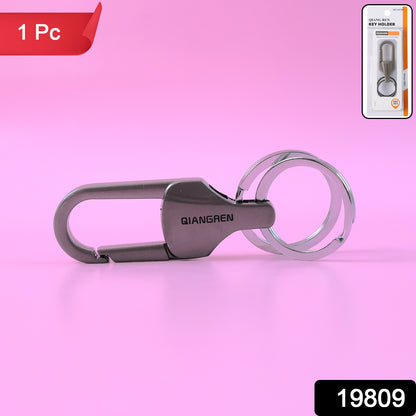 Premium Metal Keychain Carabiner Clip Hook With Dual Key Rings (1 Pc)