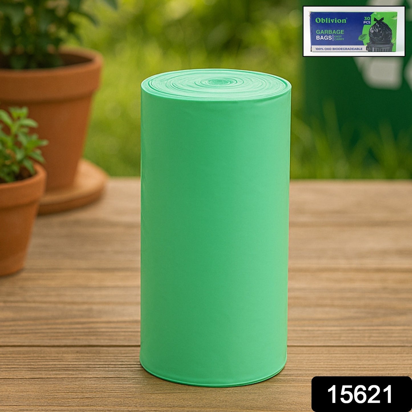 Green Compostable Corn Starch Garbage Bags (17 X 19)