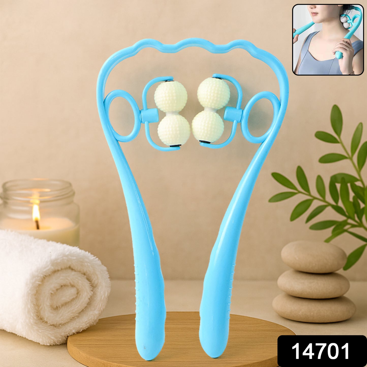Premium Dual Roller Neck And Shoulder Massager (1 Pc)