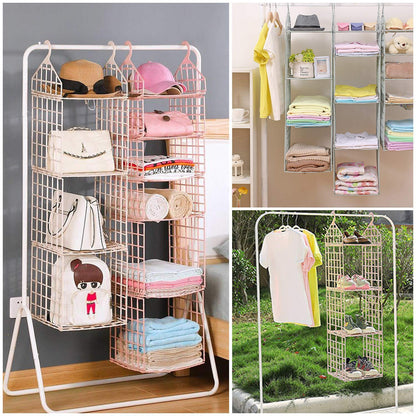 Multipurpose 5 Layer Folding Clothes Storage Rackscloset For Students Wardrobe Shelves Socks Scarf T-shirt Etchanging Organizer Storage Holders  Racks