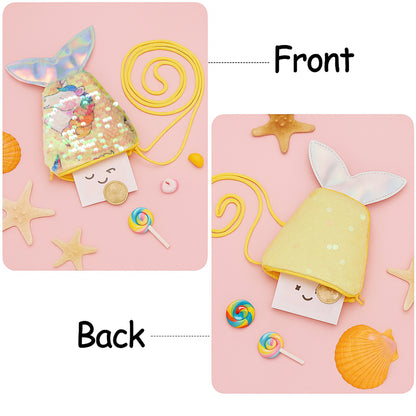 Mermaid Tail Shaped Kids Sling Bag - (1 Pc)