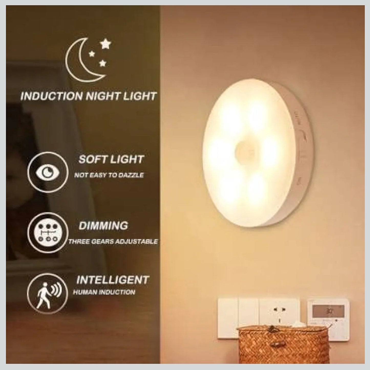 Rechargeable Motion Sensor Night Light (1 Pc)