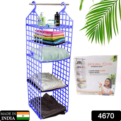 Multipurpose 5 Layer Folding Clothes Storage Rackscloset For Students Wardrobe Shelves Socks Scarf T-shirt Etchanging Organizer Storage Holders  Racks