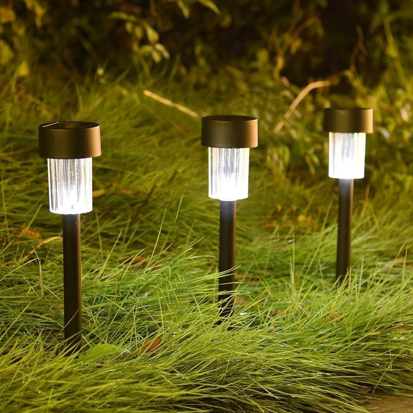Solar Powered Garden Pathway Lights (10 Pc  Set)