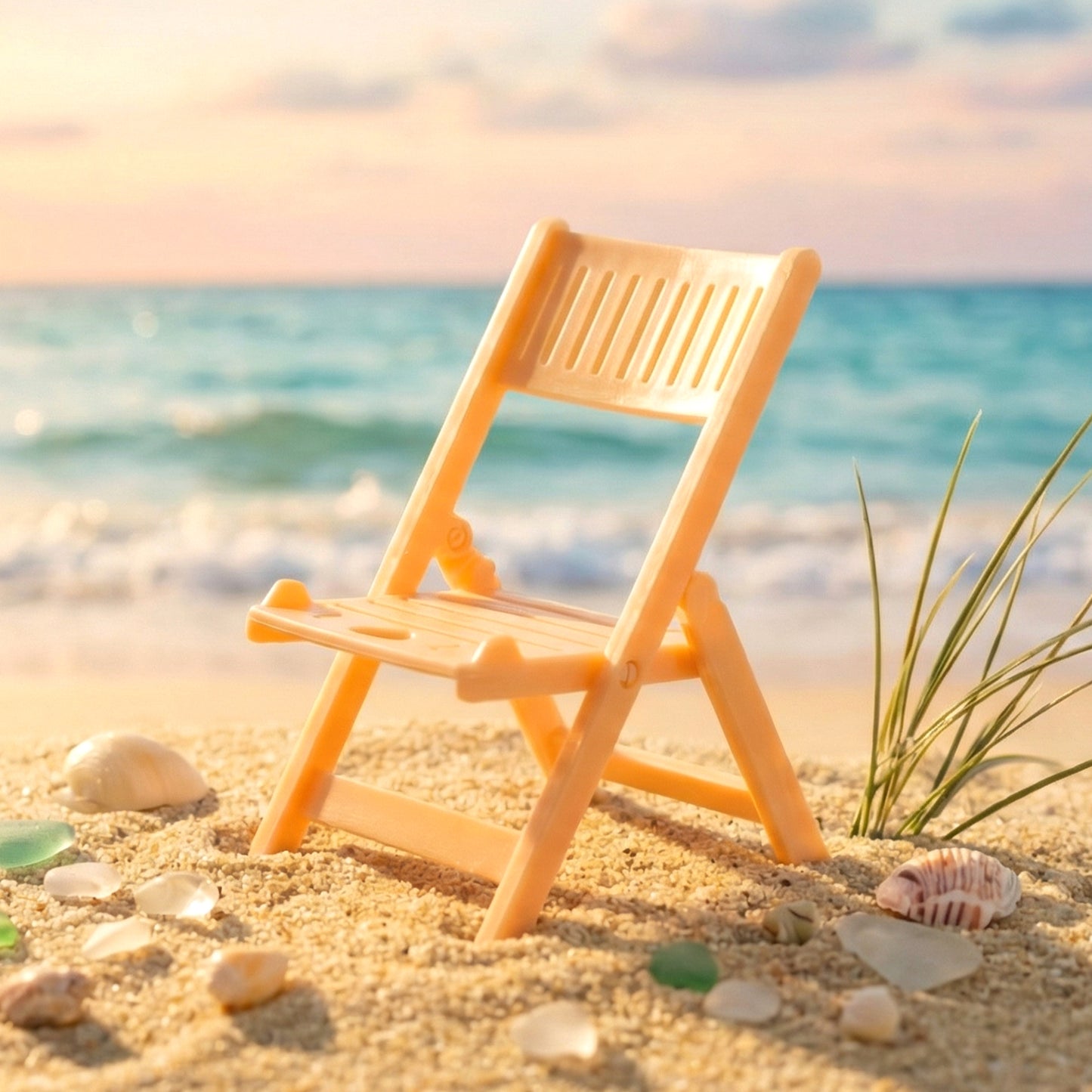 Mini Chair Shape Mobile Stand Holder (1 Pc  Peach Color)