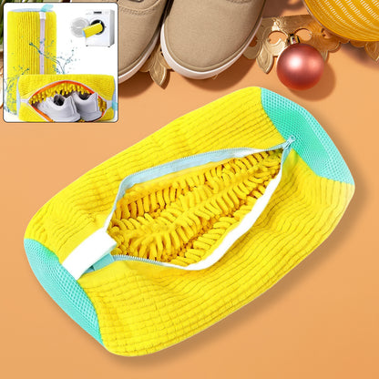 Shoe Cleaning Mop Cover With Microfiber Chenille Lining  Zipper (1 Pc)
