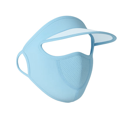 Womens Full Face Uv Protection Cap With Built-in Mask And Wide Brim Visor  Breathable (1 Pc)