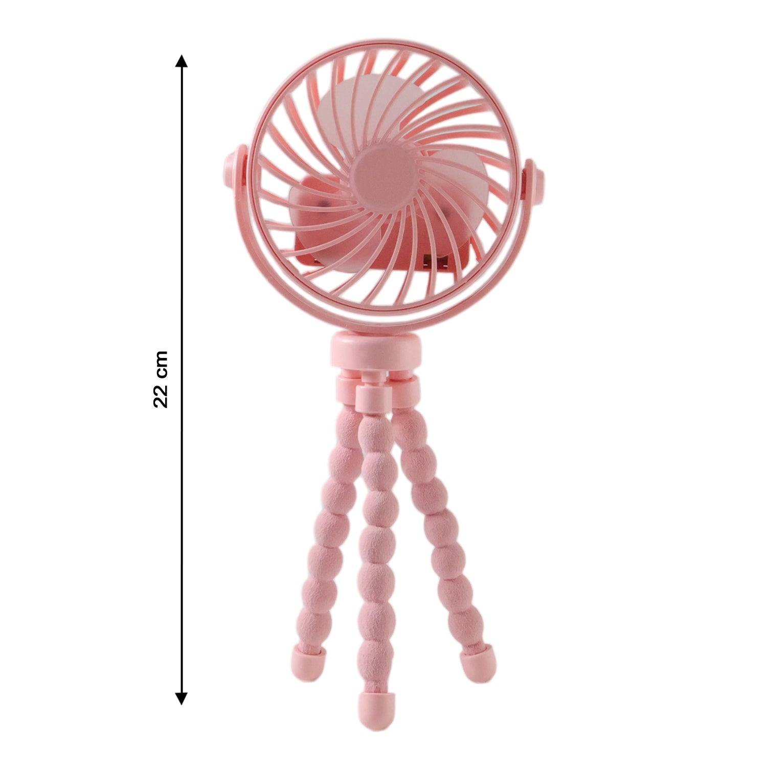 Portable Rechargeable Led Light Fan With Flexible Tripod Stand (1 Pc)