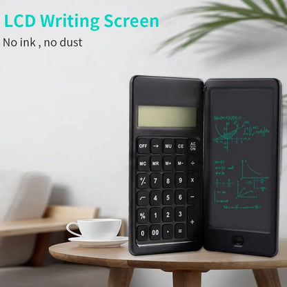 6739 Foldable Calculator With 6 Inch Lcd Tablet Digital Drawing Pad Stylus Pen Erase Button Lock Function Smart Calculator