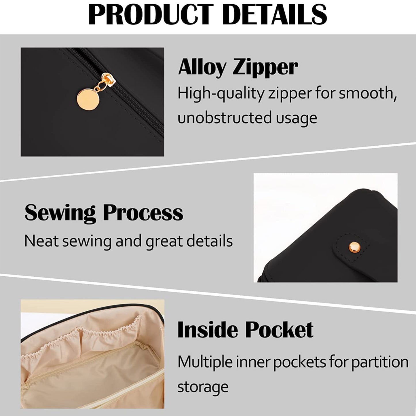 Premium Travel Makeup  Toiletry Organizer Pouch With Zipper  Handle(1 Pc)