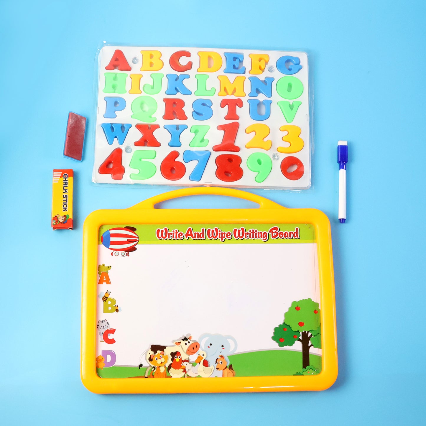 2-in-1 Kids Writing Board Set  Double-sided Whiteboard  Blackboard