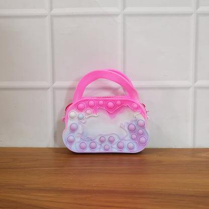 Silicone Pop It Coin Purse With Zipper And Handle (1 Pc)