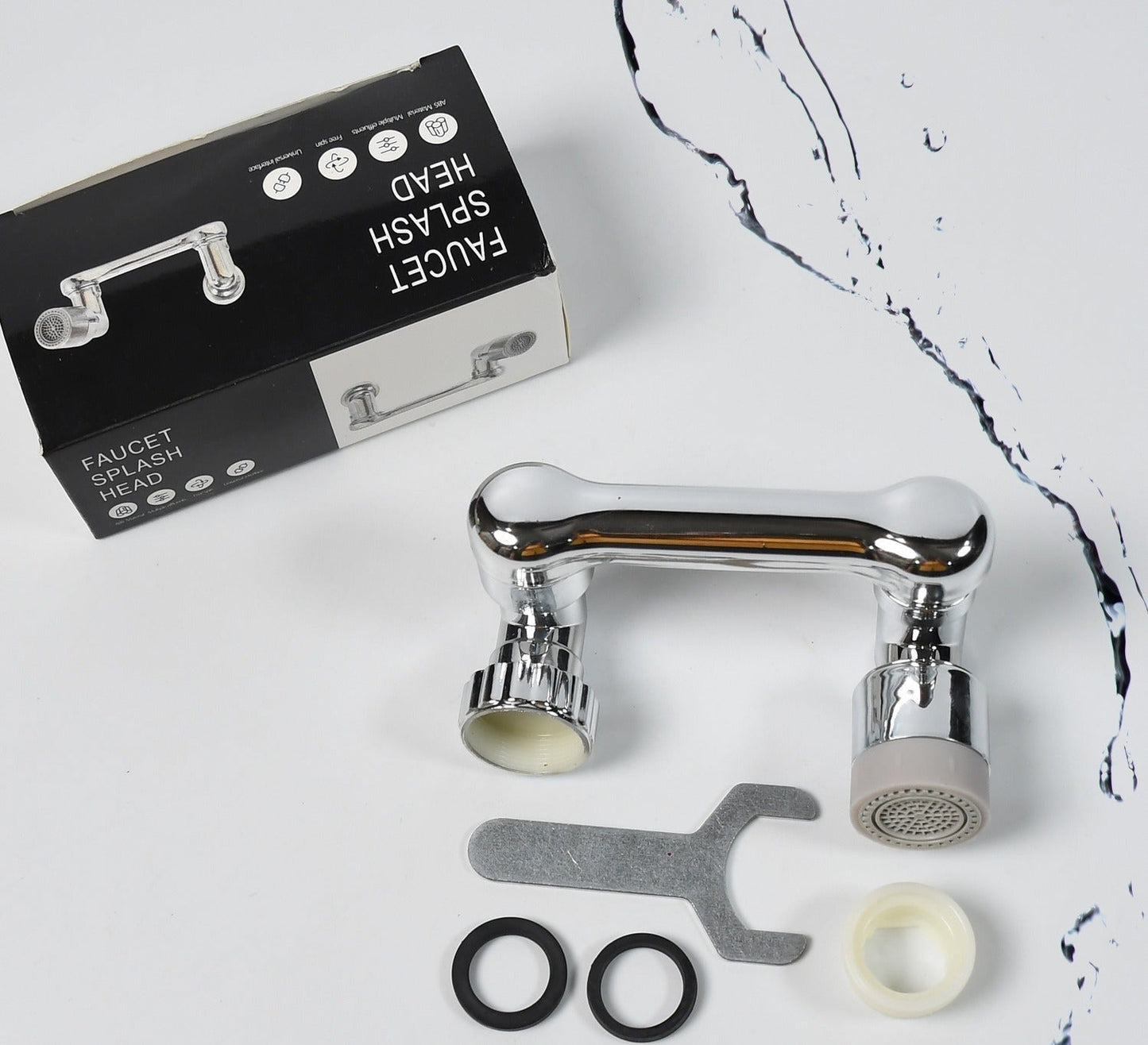 1570 Splash Faucet Filter Faucet 1080 Rotating Faucet Sprayer Head Double O-ring Design Movable Tap Water Saving Sink Aerator Extender For Bathroom Kitchen