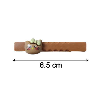 Cute Cartoon Cat Design Hair Clips Set (4 Pc)