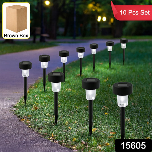 Solar Powered Garden Pathway Lights (10 Pc  Set)