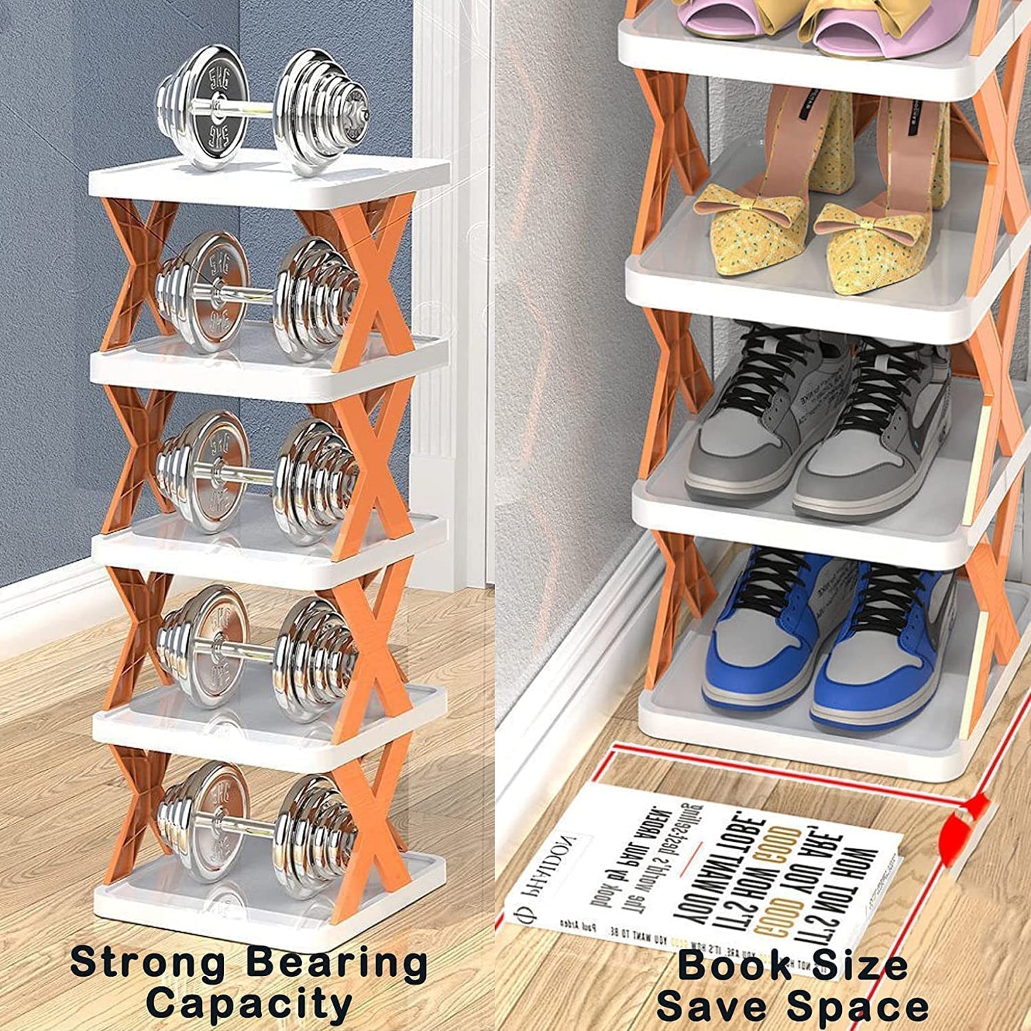9098  Smart Shoe Rack With 8 Layer Shoes Stand Multifunctional Entryway Foldable  Collapsible Door Shoe Rack Free Standing Heavy Duty Plastic Shoe Shelf Storage Organizer Narrow Footwear Home