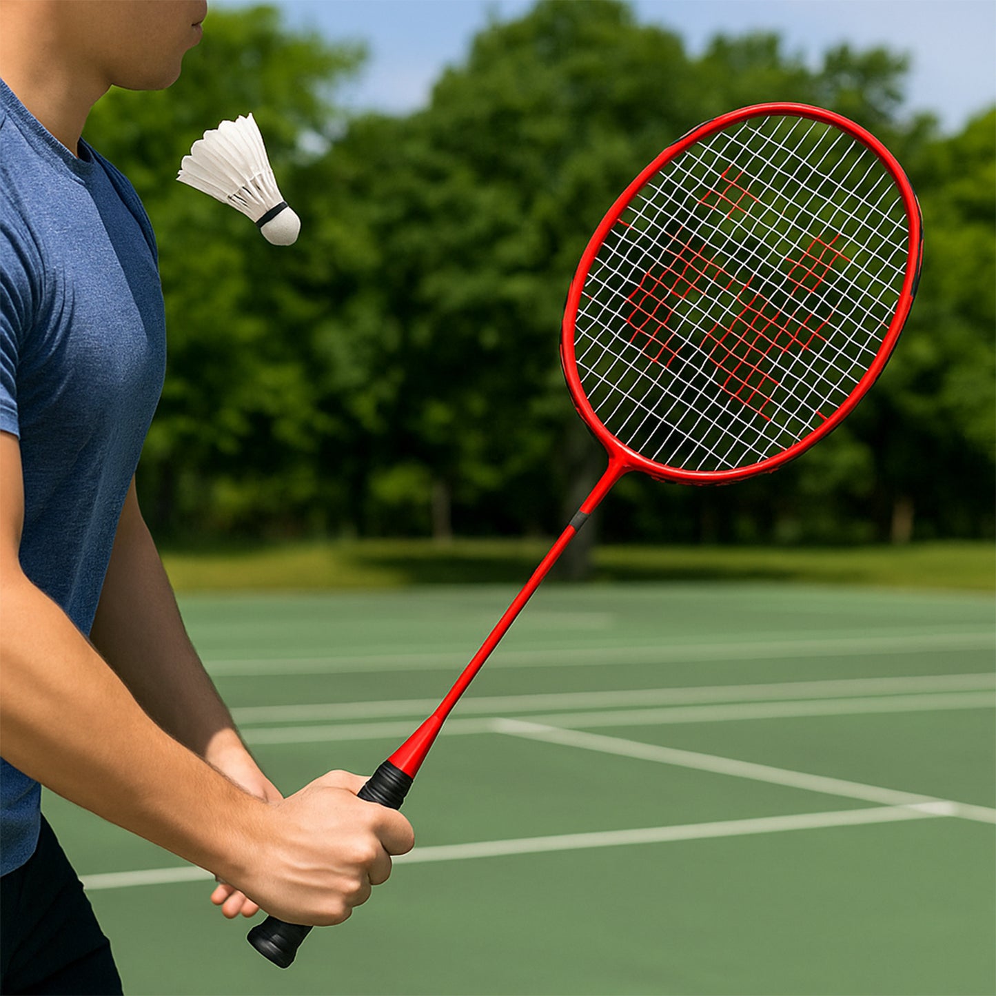 2 Pc Lightweight Kids Badminton Racket Set With Carry Bag