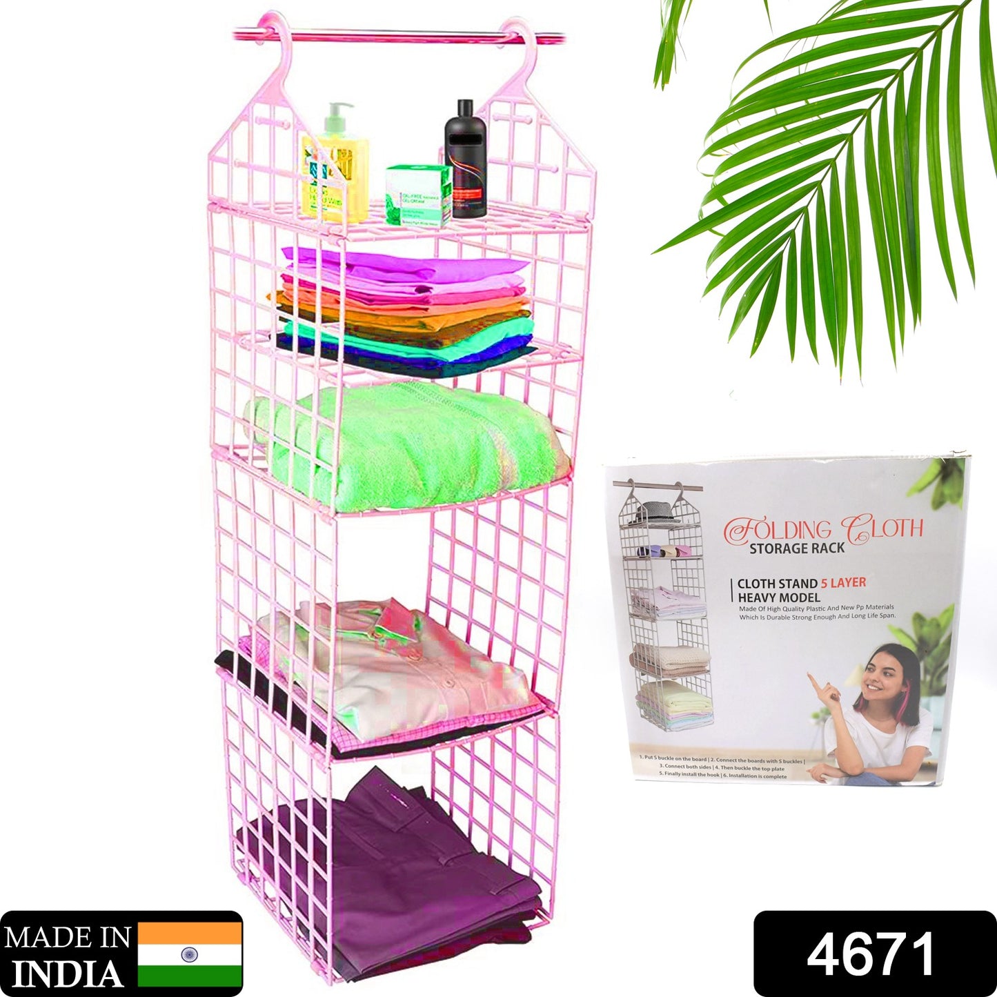 Multipurpose 5 Layer Folding Clothes Storage Rackscloset For Students Wardrobe Shelves Socks Scarf T-shirt Etchanging Organizer Storage Holders  Racks