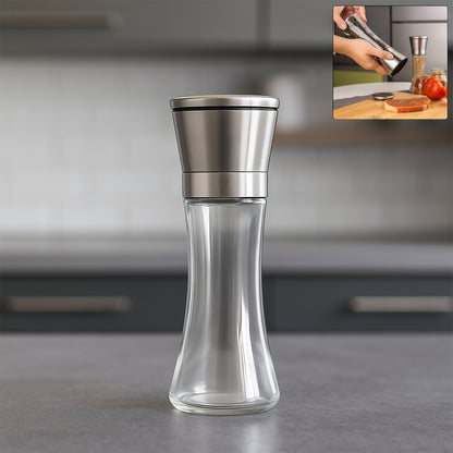 Premium Stainless Steel  Glass Manual Spice Grinder (1 Pc)