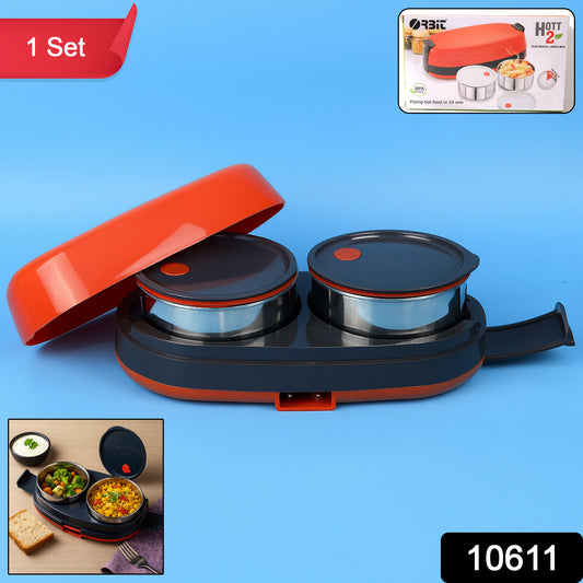 Orbit Electric Lunch Box With Dual Stainless Steel Containers Set
