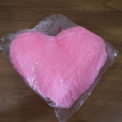 Soft Plush Heart Shape Cushion With I Love You (1 Pc)