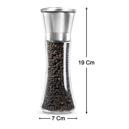 Premium Stainless Steel  Glass Manual Spice Grinder (1 Pc)