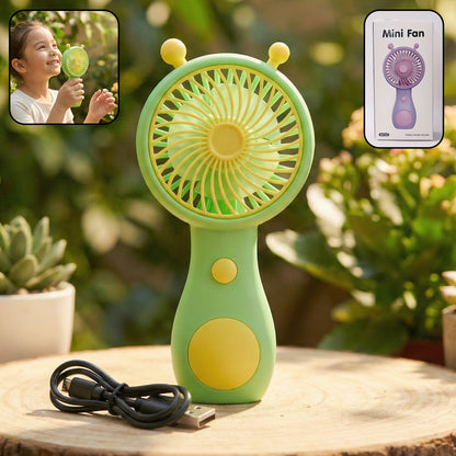 Cute Cartoon Style Rechargeable Mini Handheld Fan (1 Pc)
